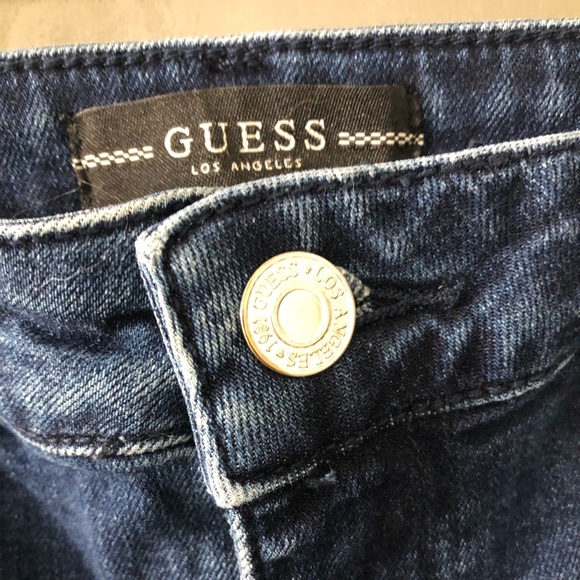 GUESS Los Angeles Blue Denim Jeans Size 27 Zipper Pockets - Picture 2 of 7